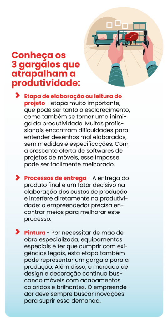 Três principais gargalos prejudicam a produtividade das empresas de móveis